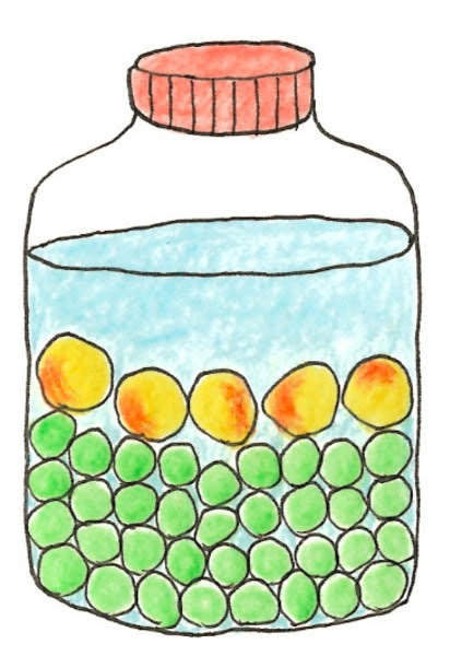 梅あんず（梅杏）づくりの瓶のイラスト